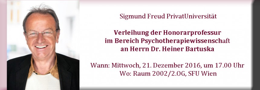 Verleihung der Honorarprofessur Psychotherapiewissenschaft an Dr. Heiner Bartuska