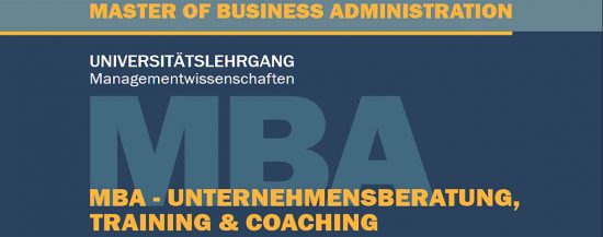 MBA Master of Business Administration | Start des neuen Universitätslehrgangs