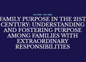 PSY | Research Project: Family Purpose in the 21st Century